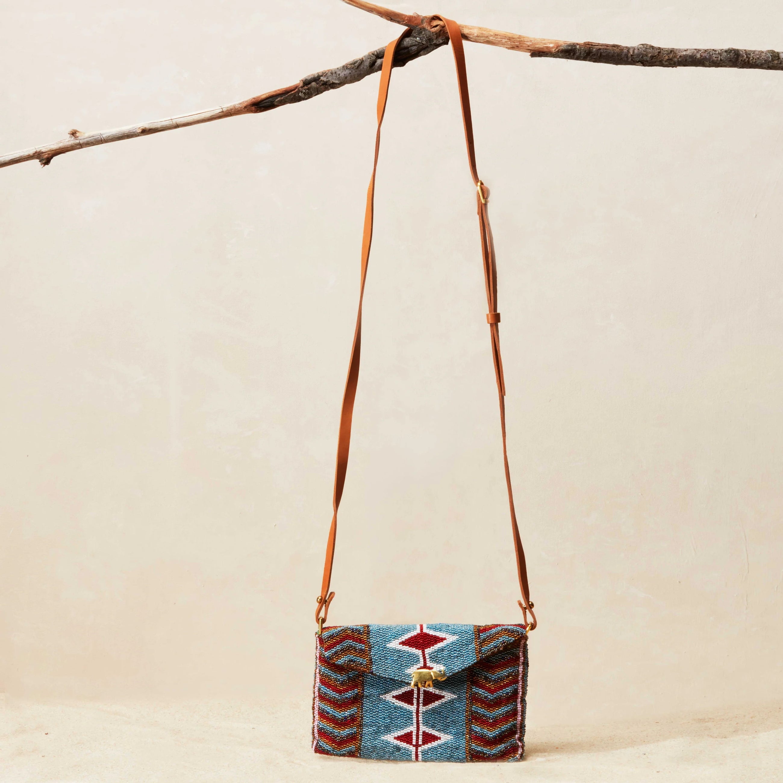 The Manyatta Beaded Bag, Blue/Red