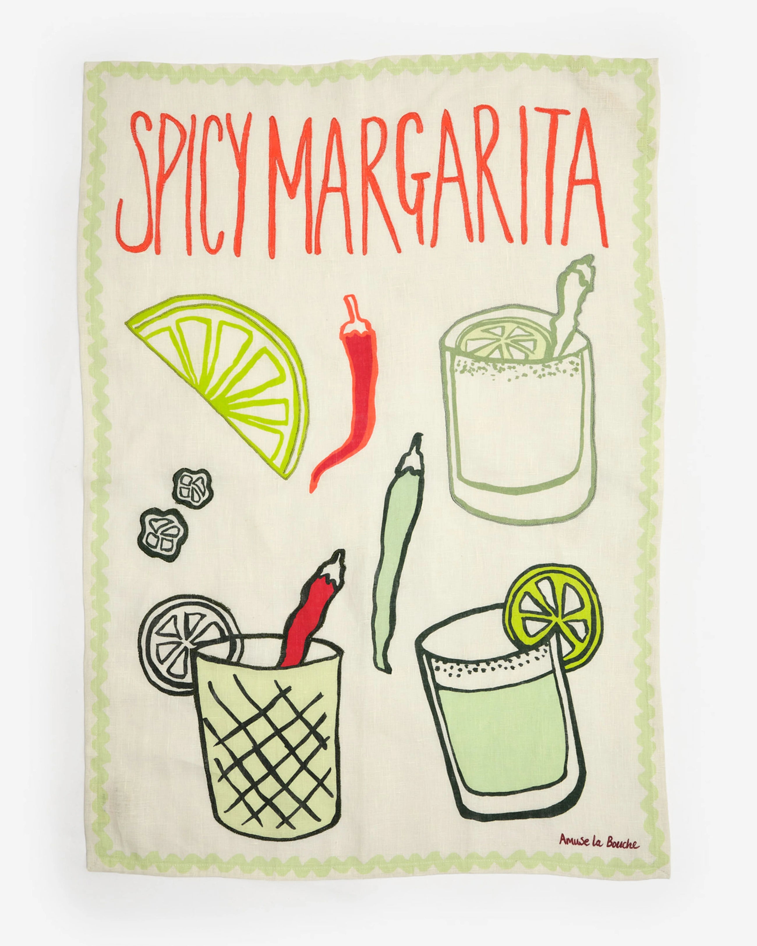 "Spicy Margarita" Linen Tea Towel
