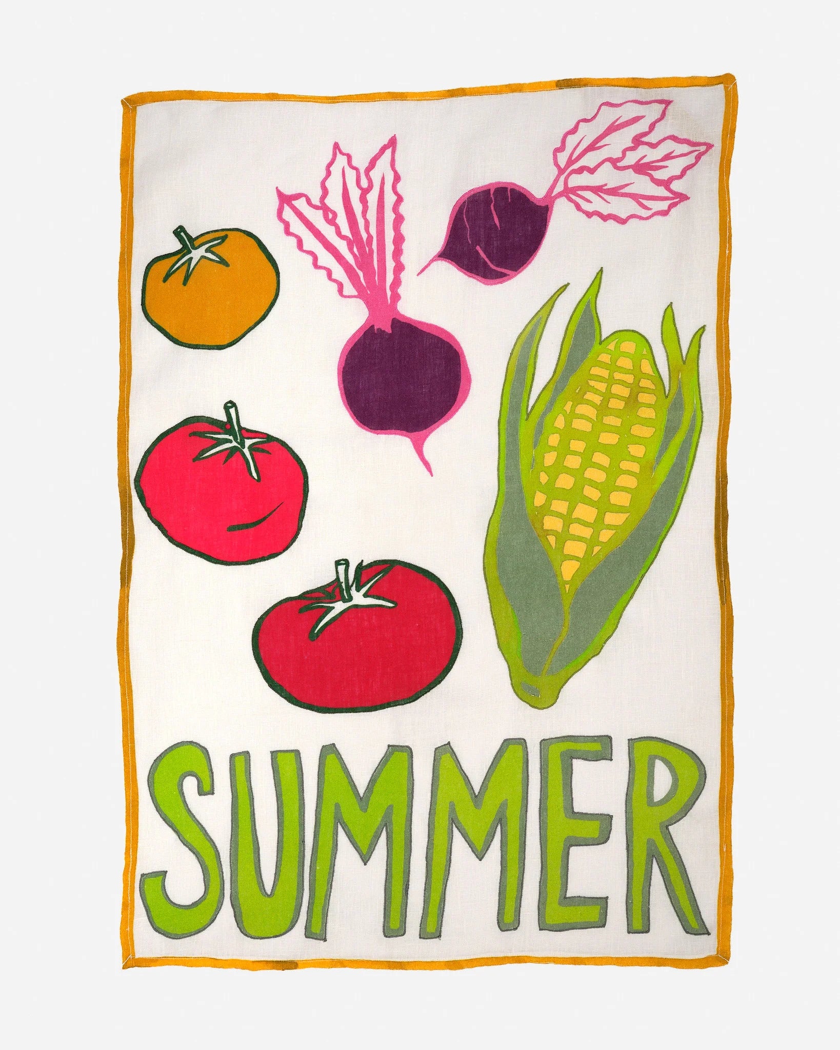"Summer" Linen Tea Towel