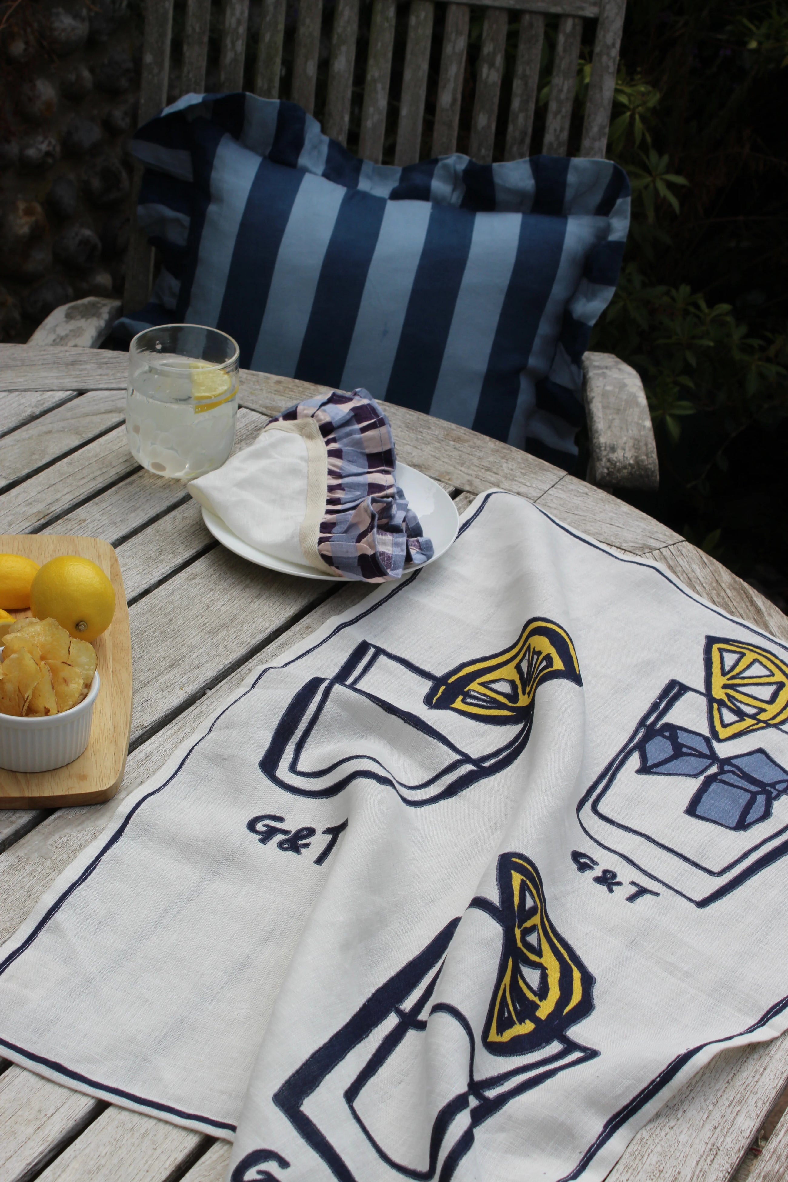 "G&T" Linen Tea Towel