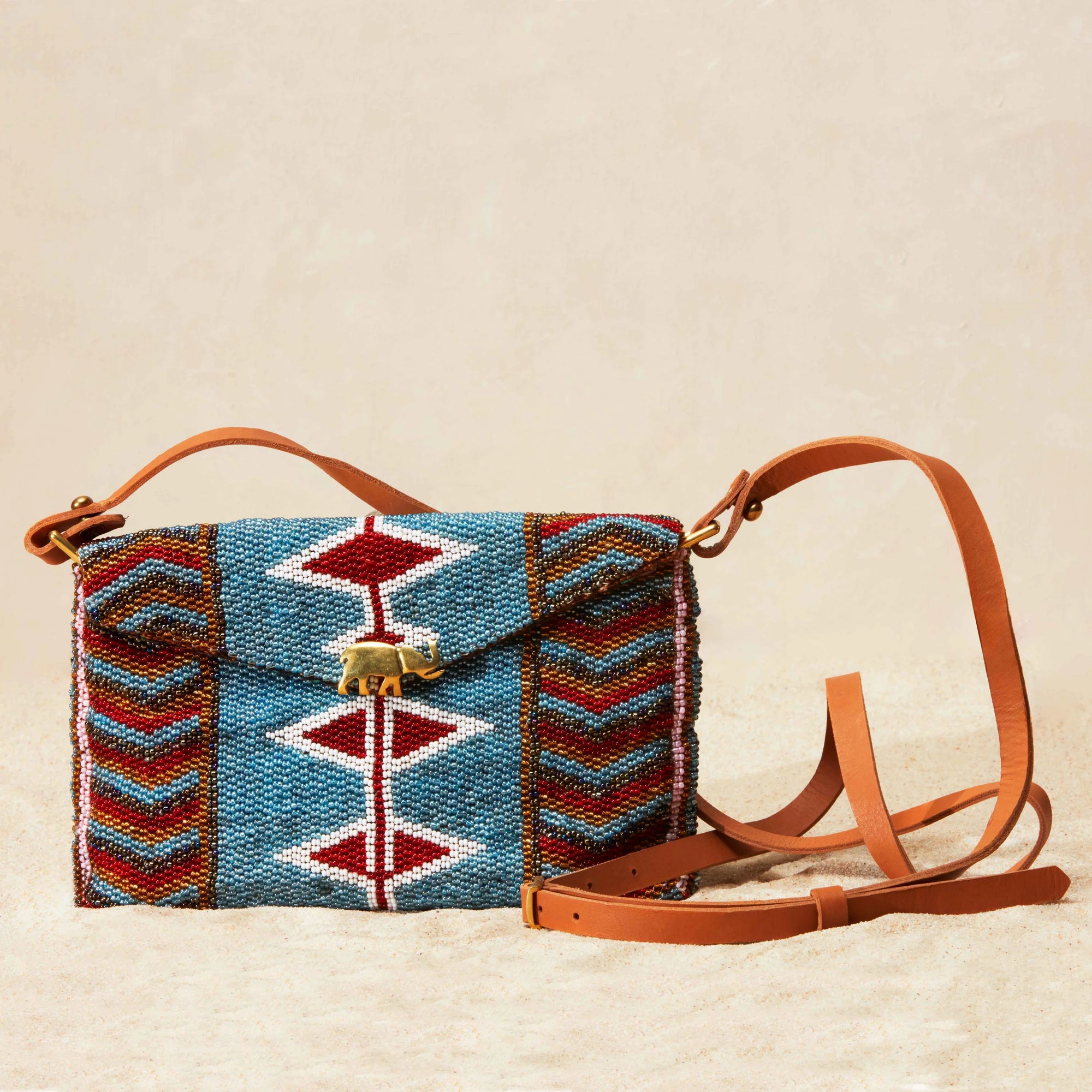 The Manyatta Beaded Bag, Blue/Red