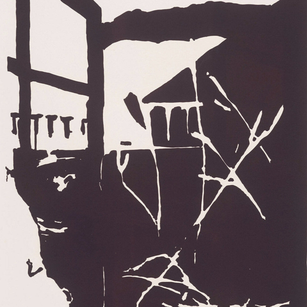 Robert Dash lithograph from Garden Portfolio “When does a mist become a fog?” 1971 Color