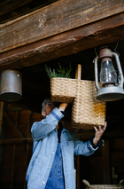 Stair Tote - Smoked Rattan