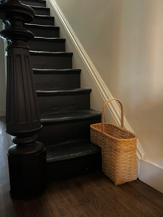 Stair Tote - Smoked Rattan