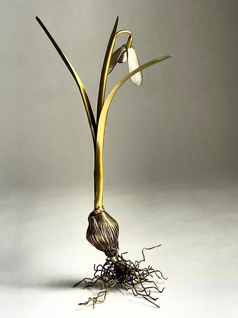 Sterling Silver, Brass, Bronze Botanical Sculpture