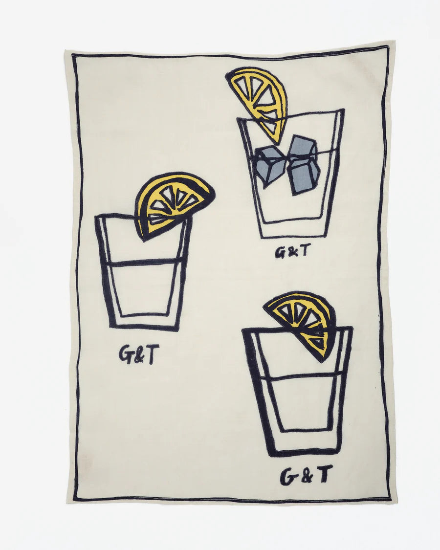 "G&T" Linen Tea Towel