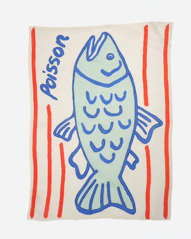 "Poisson" Linen Tea Towel