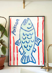 "Poisson" Linen Tea Towel
