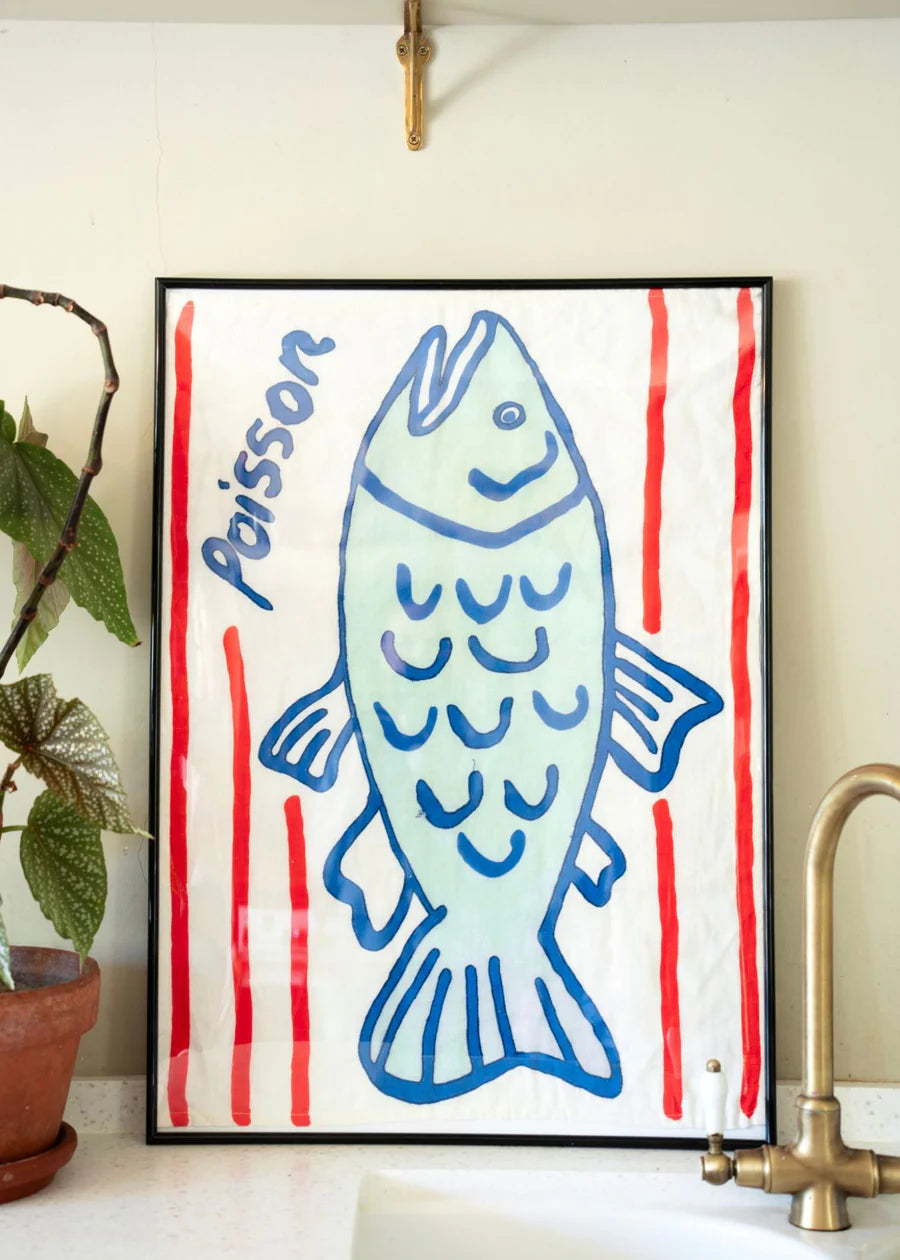 "Poisson" Linen Tea Towel