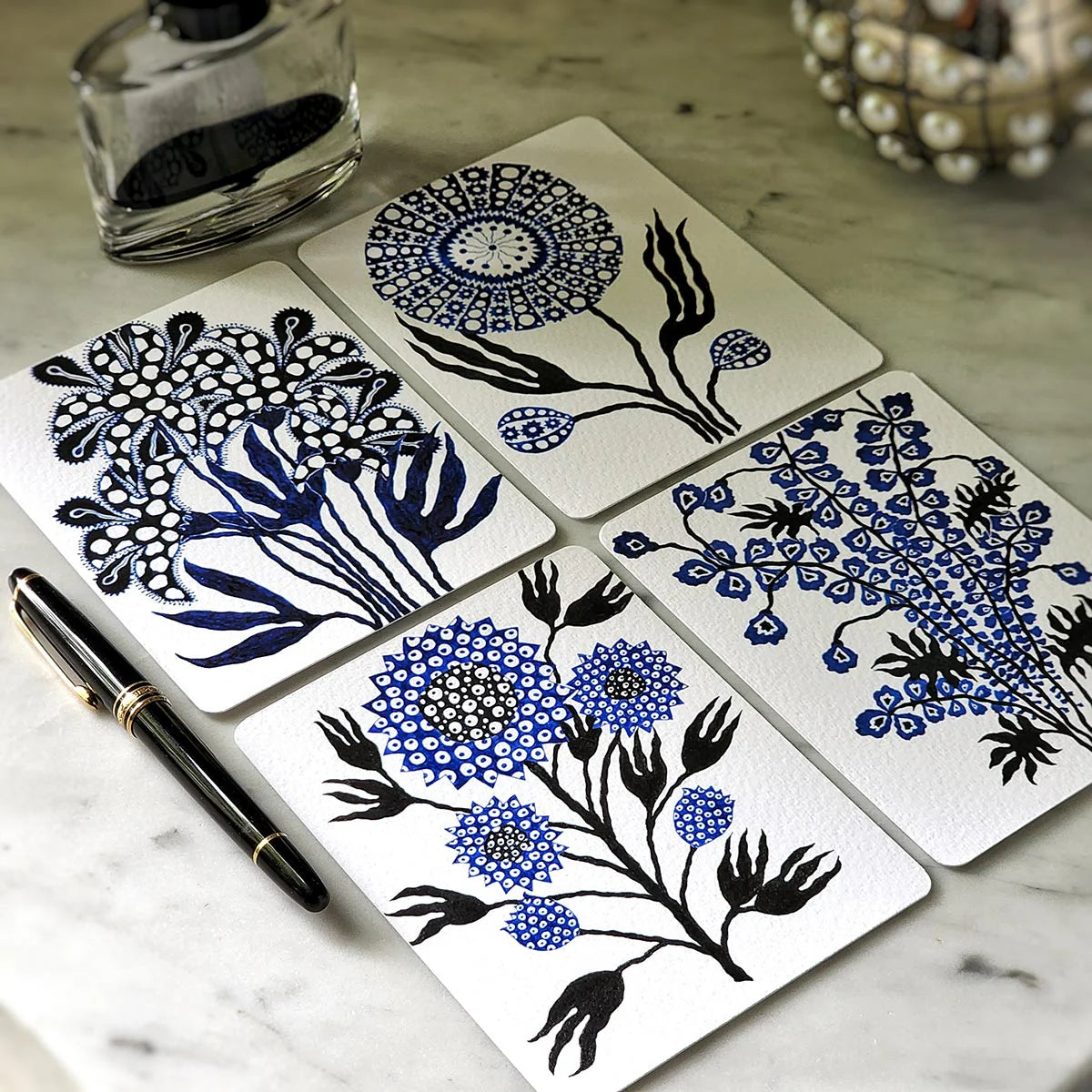 Marian McEvoy: 'Floral Fantasia' Pack of Custom Note Cards