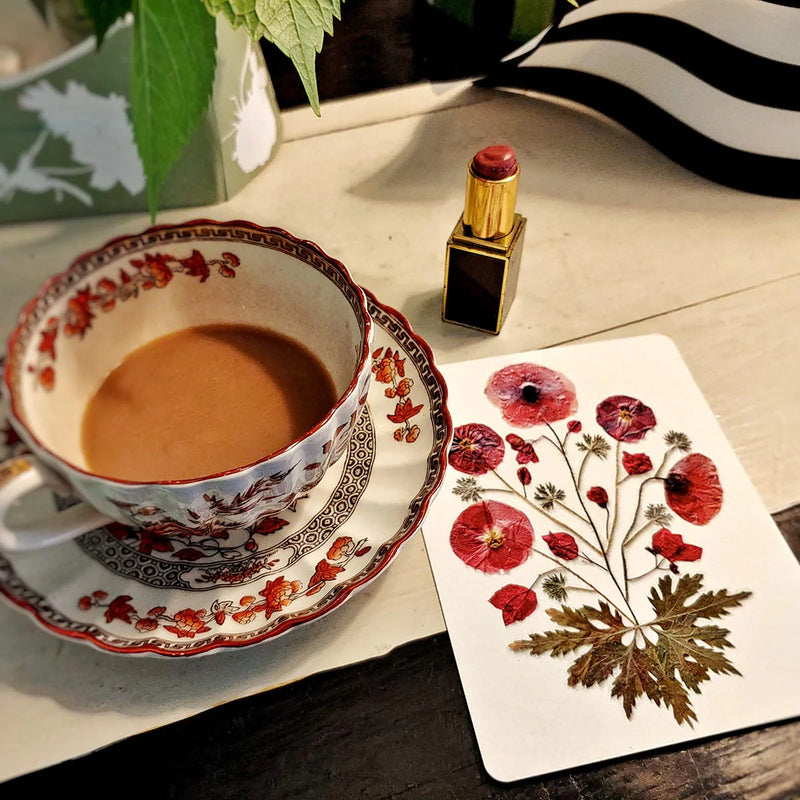 Marian McEvoy: 'Pressed Poppies' Pack of Custom Note Cards