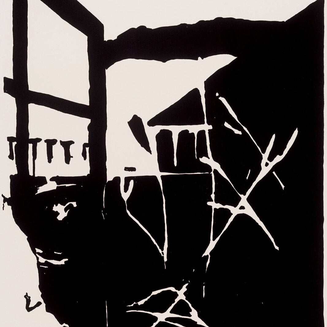 Robert Dash lithograph from Garden Portfolio “When does a mist become a fog?” 1971 Black