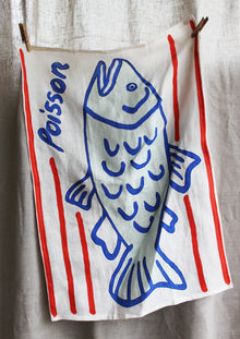 "Poisson" Linen Tea Towel